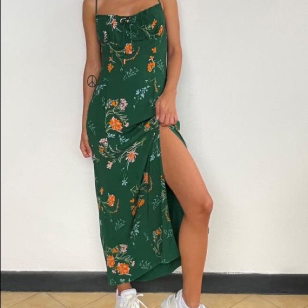 UO April Tie-Back Midi Slip Dress